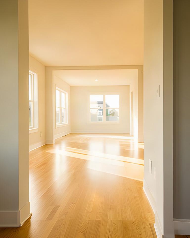 Empty sunlit home interior prepared for new residents after a detailed move-in cleaning